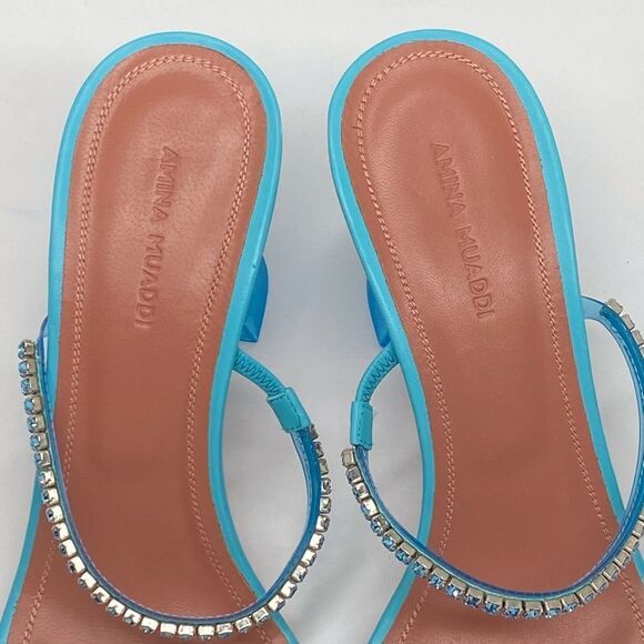 Amina Muaddi Gilda embellished PVC mules size 38 - Picture 11 of 16